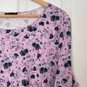 Floral Top in Pink and Purple 3X